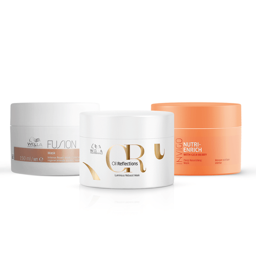 Kit Wella Cronograma Capilar - Enrich Invigo + Oil Reflections + Fusion 150ml NULO Kit Wella Cronograma Capilar - Enrich Invigo + Oil Reflections + Fusion 150ml NULO