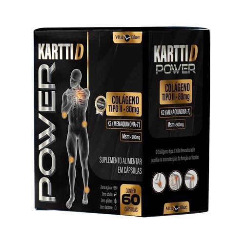 Kartti D Power Colágeno Tipo II + Vitamina K + MSM Vita Blue 60 Cápsulas