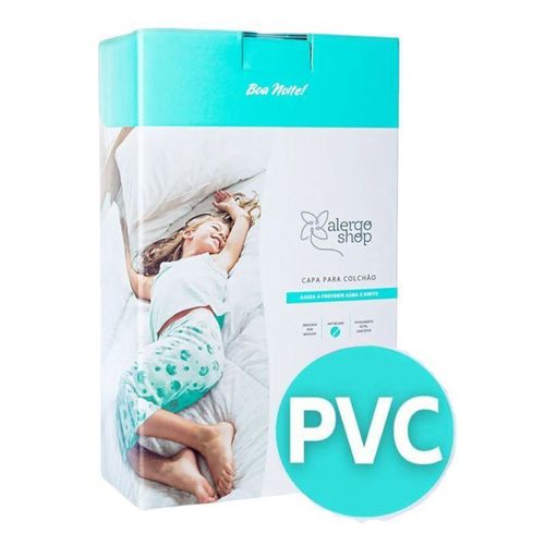 Capa Antiácaro Para Colchão Solteiro Padrão PVC Alergoshop Branco Capa Antiácaro Para Colchão Solteiro Padrão PVC Alergoshop Branco