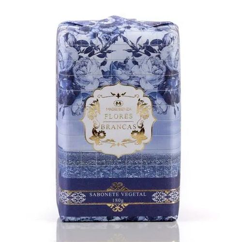 Sabonete Vegetal em Barra Flores Brancas Madressenza 180g 10cm sem cor Sabonete Vegetal em Barra Flores Brancas Madressenza 180g 10cm sem cor