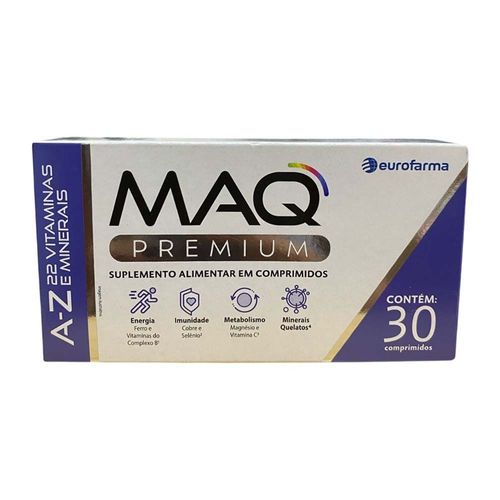 Maq Premium A-Z Vitaminas e Minerais Eurofarma 30 Comprimidos