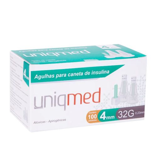Agulhas Para Caneta de Insulina Uniqmed 4mm 100 unidades
