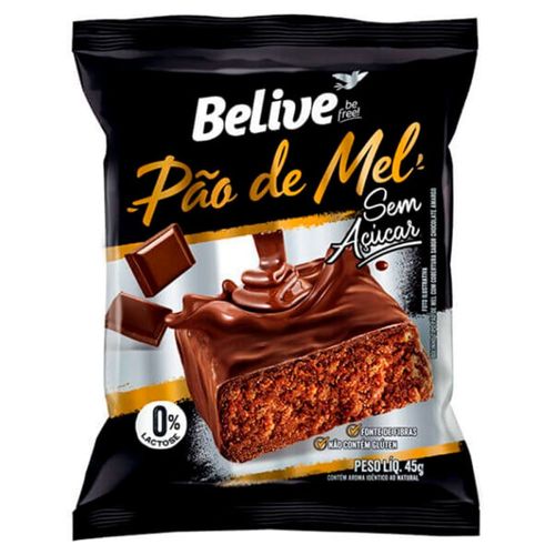 Pão de Mel Zero Açúcar Sem glúten e leite 45g - Belive Pão de Mel Zero Açúcar Sem glúten e leite 45g - Belive