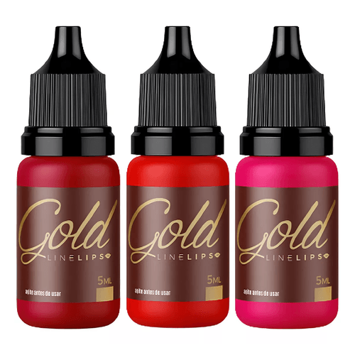 Kit 3 Pigmentos Magcolor Line Lips Vermelho Pitanga e Pink