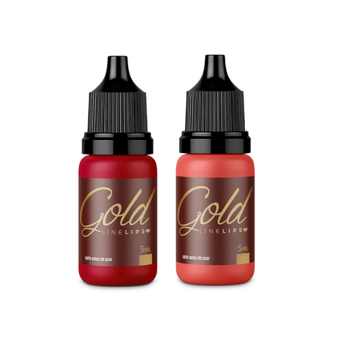 Kit 2 Pigmentos Magcolor Gold Line Lips Vermelho e Coral Kit 2 Pigmentos Magcolor Gold Line Lips Vermelho e Coral
