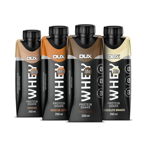 WHEY PROTEIN SHAKE - 250ML (PACK C/ 4 UNIDADES) - Um de Cada Sabor Um de Cada Sabor Um de Cada Sabor