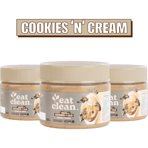 3 pastas de castanha de caju Cookies 300g 3 pastas de castanha de caju Cookies 'n' Cream 300g