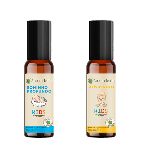 Kit 2 blends de óleos kids Soninho profundo e Alívio nasal em roll- on 10 ml cada - Fórmula exclusiva