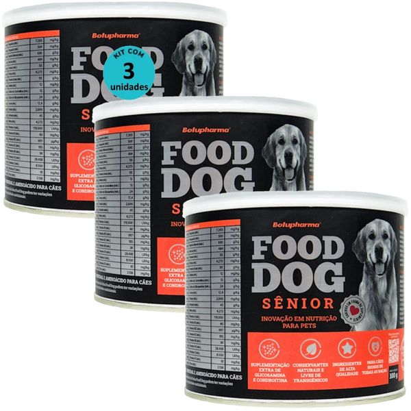 FOOD DOG SENIOR 100G NUTRIÇÃO PARA CÃES IDOSOS KIT COM 3