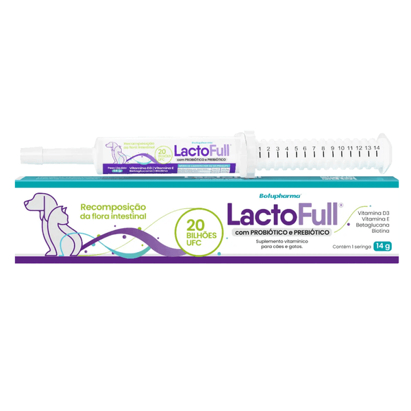 LACTOFULL PROBIÓTICO E PREBIÓTICO PARA CÃES E GATOS 14G