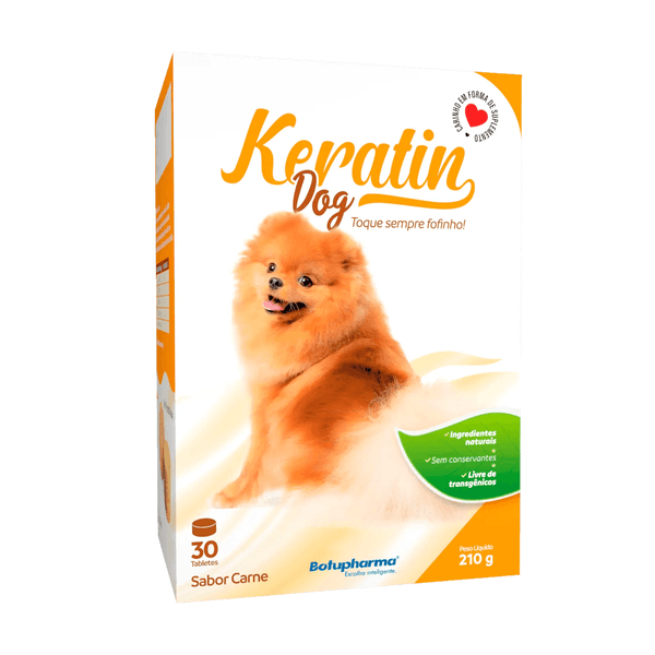 KERATIN DOG 210G COM 30 TABLETES SABOR CARNE PARA CÃES