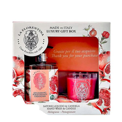Kit La Florentina Bell Relax Pomegranate Sabonete Líquido 500Ml + Vela Aromática 160G