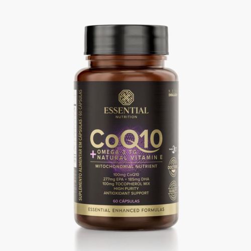 CoQ10 + Ômega 3 TG + Natural Vitamin E Essential Nutrition 60caps CoQ10 + Ômega 3 TG + Natural Vitamin E Essential Nutrition 60caps