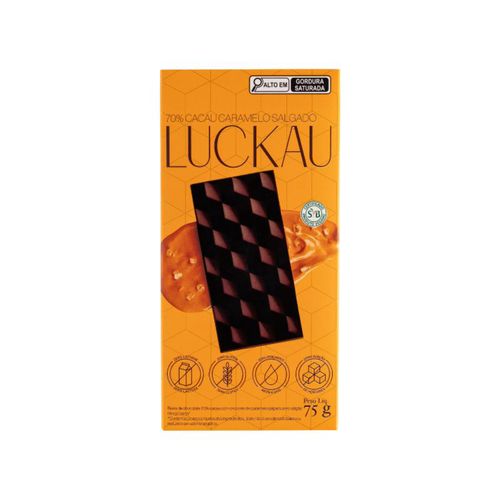 Bombom Choco 70% Cacau Caramelo Salgado Luckau 75g Bombom Choco 70% Cacau Caramelo Salgado Luckau 75g
