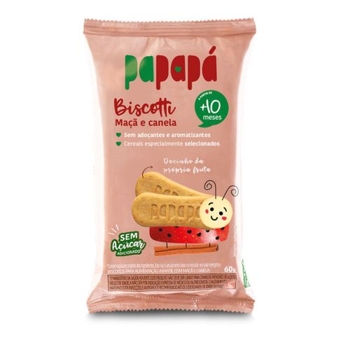 Biscoito Infantil Biscotti com Maçã e Canela Papapá 60g Biscoito Infantil Biscotti com Maçã e Canela Papapá 60g