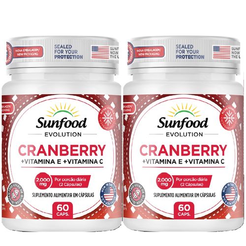 KIT 2 CRANBERRY 2000MG 60 CAPS SUNFOOD EVOLUTION