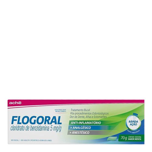 Creme Dental Analgésico Flogoral Menta 70G