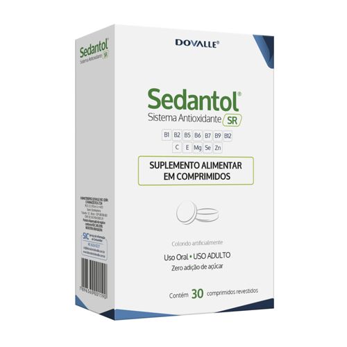 Sedantol 30 Comprimidos — Suplemento com Zinco, Magnésio, Selênio & Vitaminas Sedantol 30 Comprimidos — Suplemento com Zinco, Magnésio, Selênio & Vitaminas