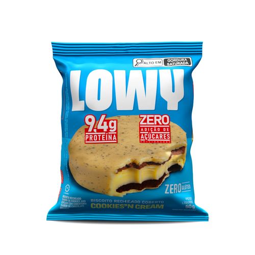 Biscoito Recheado Coberto Cookies And Cream Lowy 50g Biscoito Recheado Coberto Cookies And Cream Lowy 50g