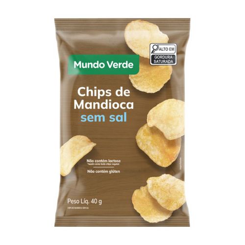 Chips de Mandioca sem Sal Mundo Verde 40g Chips de Mandioca sem Sal Mundo Verde 40g