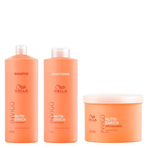 Kit Wella Professionals Invigo Nutri Enrich - Shampoo 1000ml + Condicionador 1000ml + Máscara 500ml Kit