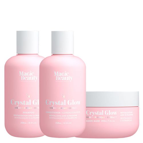Kit Magic Beauty Crystal Glow - Shampoo 250ml + Condicionador 250ml + Máscara 200g Kit