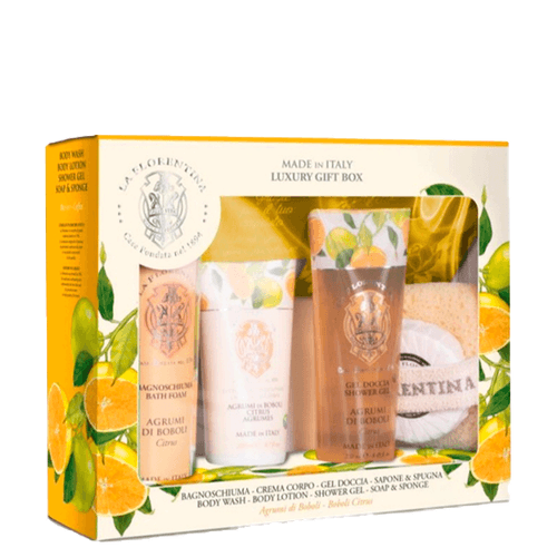 Kit La Florentina Spa Bob Citrus - Sabonete Liquido 500ml + Shower Gel 200ml + Body Lotion 200ml + Sabonete 115g + Esponja de Banho NULO Kit La Florentina Spa Bob Citrus - Sabonete Liquido 500ml + Shower Gel 200ml + Body Lotion 200ml + Sabonete 115g + Esponja de Banho NULO