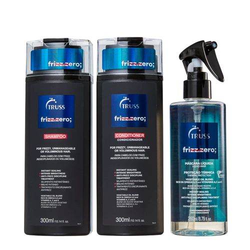 Kit Truss Frizz Zero - Shampoo 300ml + Condicionador 300ml + Máscara Líquida 260ml NULO Kit Truss Frizz Zero - Shampoo 300ml + Condicionador 300ml + Máscara Líquida 260ml NULO