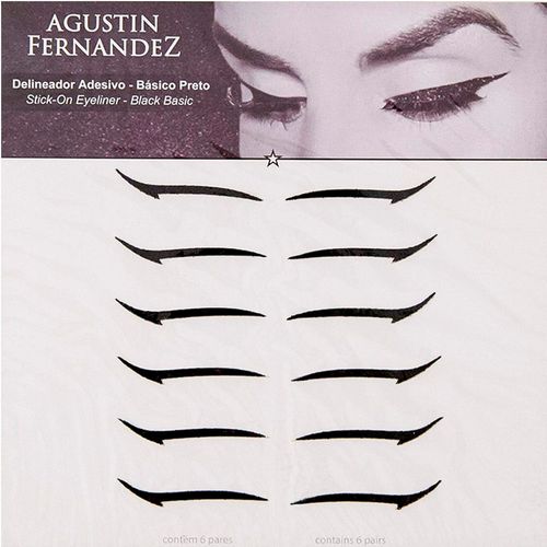 Agustin Fernandez Básico Preto 6 Pares - Delineador Adesivo Preto