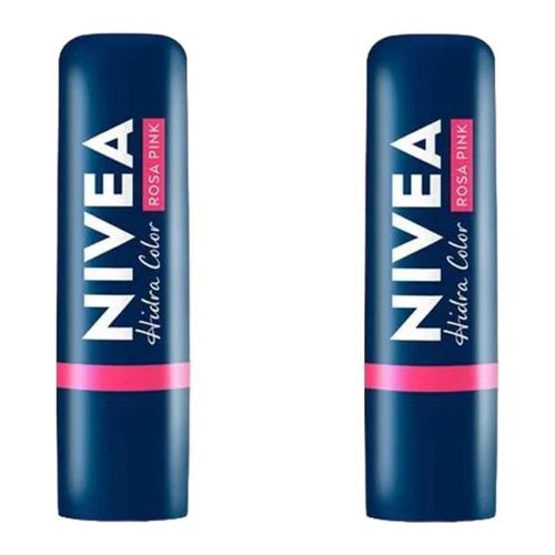 KIT 2 Hidratante Labial Hidra Color Rosa Pink Nivea 4,8g Rosa KIT 2 Hidratante Labial Hidra Color Rosa Pink Nivea 4,8g Rosa