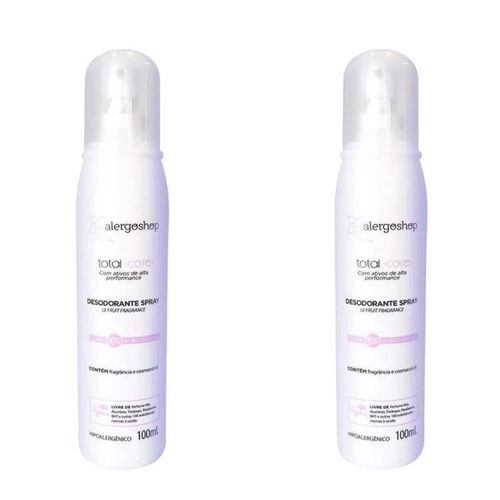 KIT 2 Desodorantes Spray Le Fruit Hipoalergênico Total Care Alergoshop 80ml KIT 2 Desodorantes Spray Le Fruit Hipoalergênico Total Care Alergoshop 80ml