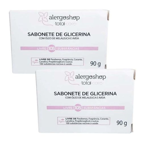 Kit 2 Sabonete Em Barra Glicerina Alergoshop 90G
