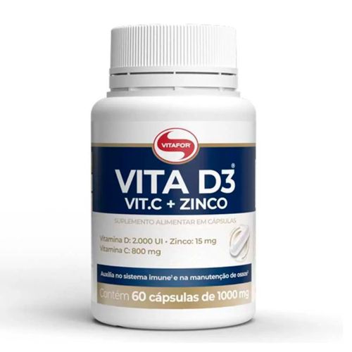 Vita D3 + VIT.C + ZINCO Vitafor 60 Cápsulas