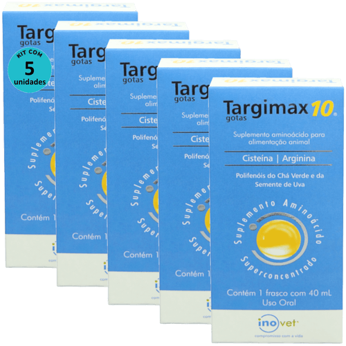 Targimax 10 Suplemento Animal 40ml Kit Com 5