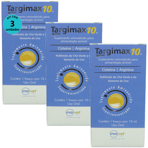 Targimax 10 Suplemento Animal 10ml Kit Com 3 Targimax 10 Suplemento Animal 10ml Kit Com 3