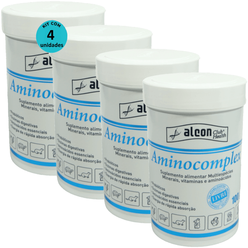 Alcon Club Health Aminocomplex 100g Suplemento Alimentar Multiespécies Kit Com 4 Alcon Club Health Aminocomplex 100g Suplemento Alimentar Multiespécies Kit Com 4