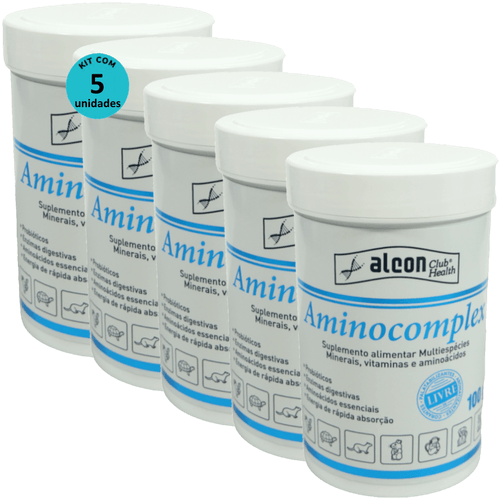 Alcon Club Health Aminocomplex 100g Suplemento Alimentar Multiespécies Kit Com 5 Alcon Club Health Aminocomplex 100g Suplemento Alimentar Multiespécies Kit Com 5