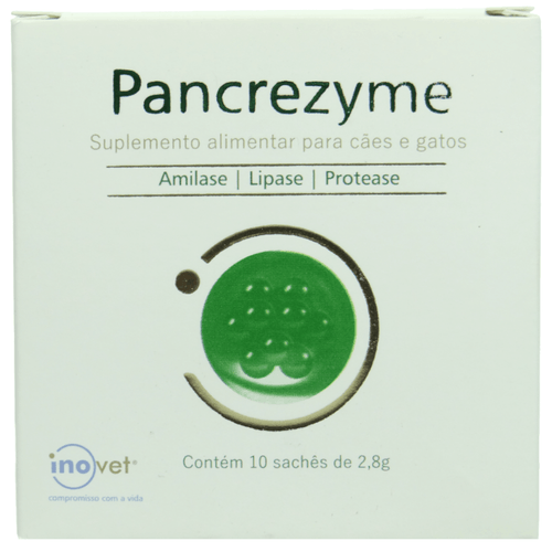 Pancrezyme Suplemento P/ Cães e Gatos Caixa C/ 10 Sachê de 2,8g- Inovet Pancrezyme Suplemento P/ Cães e Gatos Caixa C/ 10 Sachê de 2,8g- Inovet