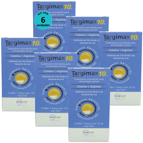 Targimax 10 Suplemento Animal 10ml Kit Com 6