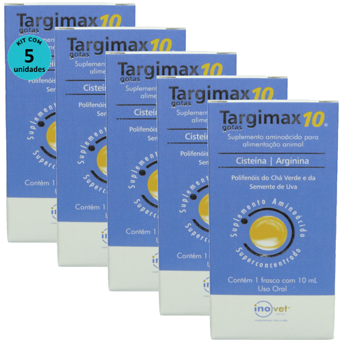 Targimax 10 Suplemento Animal 10ml Kit Com 5