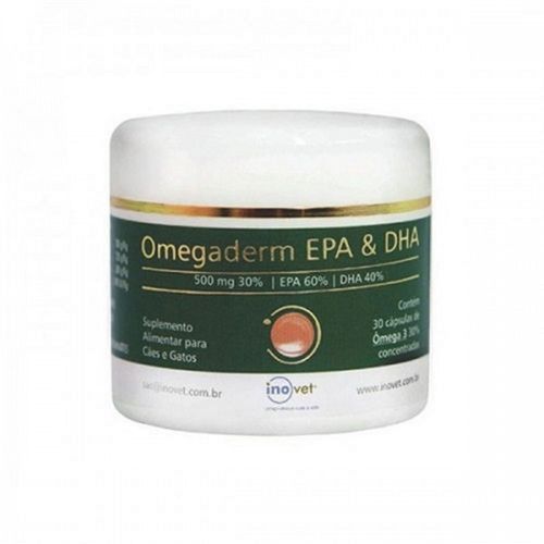 Omegaderm EPA & DHA 30 Suplemento para Cães e Gatos 500mg C/ 30 cápsulas- Inovet Omegaderm EPA & DHA 30 Suplemento para Cães e Gatos 500mg C/ 30 cápsulas- Inovet