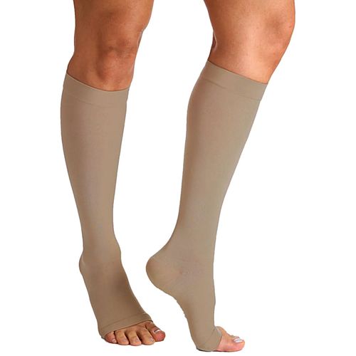 Meia 3/4 Select Comfort Premium Sigvaris - 15-20 mmHg - Aberta - Natural Escura - M2 Meia 3/4 Select Comfort Premium Sigvaris - 15-20 mmHg - Aberta - Natural Escura - M2