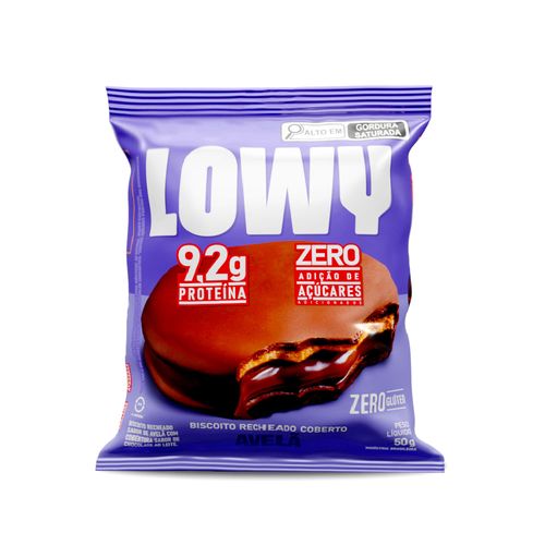 Biscoito Recheado Coberto Avelã Lowy 50g