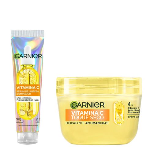 Kit-Garnier-Vitamina-C-Serum-de-Limpeza-100g---Hidratante-Gel-Antimanchas-85g