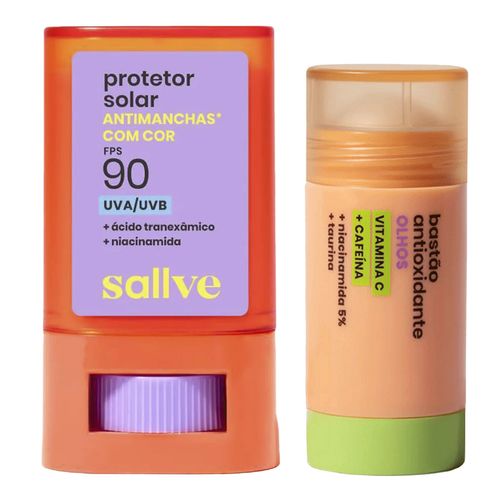 Kit-Sallve-Protetor-Solar-FPS-90-Antimanchas-Cor-4-15g---Bastao-para-os-Olhos-Antioxidante-10g