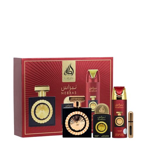 Kit Lattafa Nebras Unissex - EDP 100ml + 20ml + Deo 200ml Kit