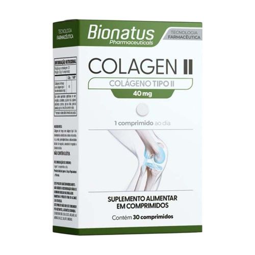 Colagen Colágeno Tipo Il 40mg Bionatus 30 Comprimidos Sem Sabor 30 Comprimidos Colagen Colágeno Tipo Il 40mg Bionatus 30 Comprimidos Sem Sabor 30 Comprimidos