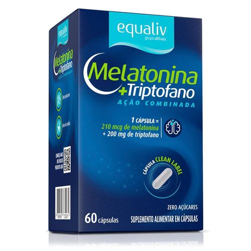 Suplemento Alimentar Equaliv Melatonina+Triptofano Com 60 Cápsulas