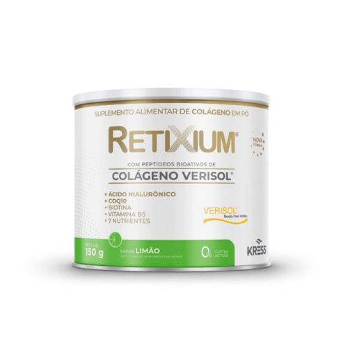 Retixium Colágeno Verisol + Ácido Hialurônico Limão Kress 150g Retixium Colágeno Verisol + Ácido Hialurônico Limão Kress 150g