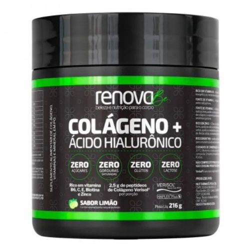 RenovaBe Colágeno + Ácido Hialurônico Limão 216g RenovaBe Colágeno + Ácido Hialurônico Limão 216g